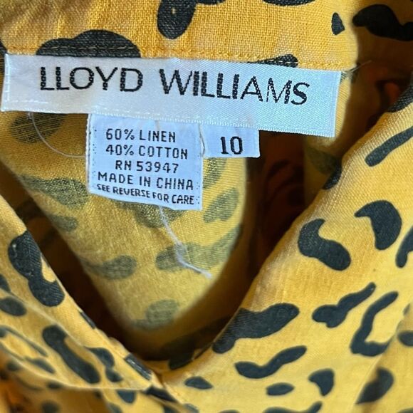 Vintage Lloyd Williams Animal Print Linen Blend Shirt - Picture 7 of 7